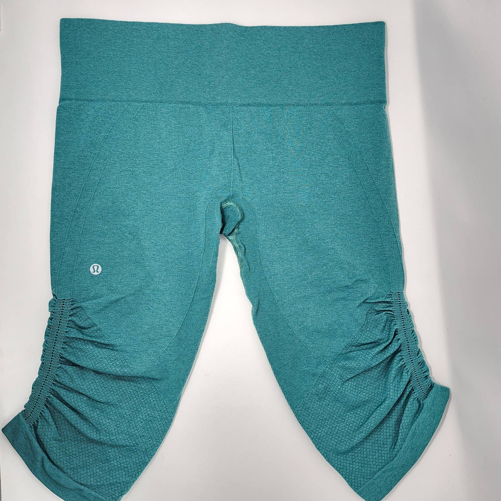 Lululemon In The Flow Crop II Teal Leggings Size 12